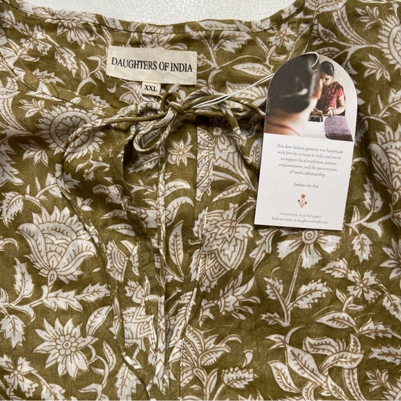 NEW Daughters Of India Kyra Mini Dress In Olive Size XXL - Picture 10 of 12